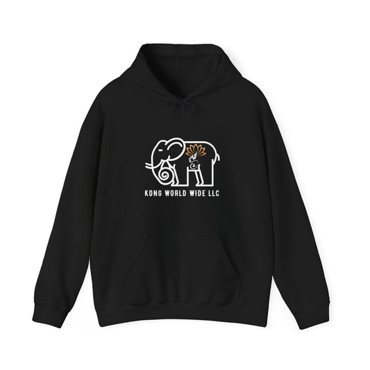 Kong World Wide Logo (White) on hooded Sweatshirt